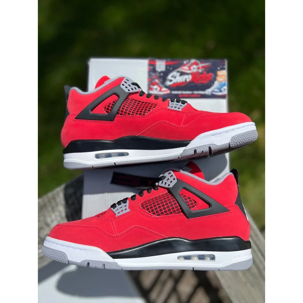 Jordan 4 Retro Toro Bravo Fire Red Black Cement Grey FQ8138-600 Size‎ 8-12